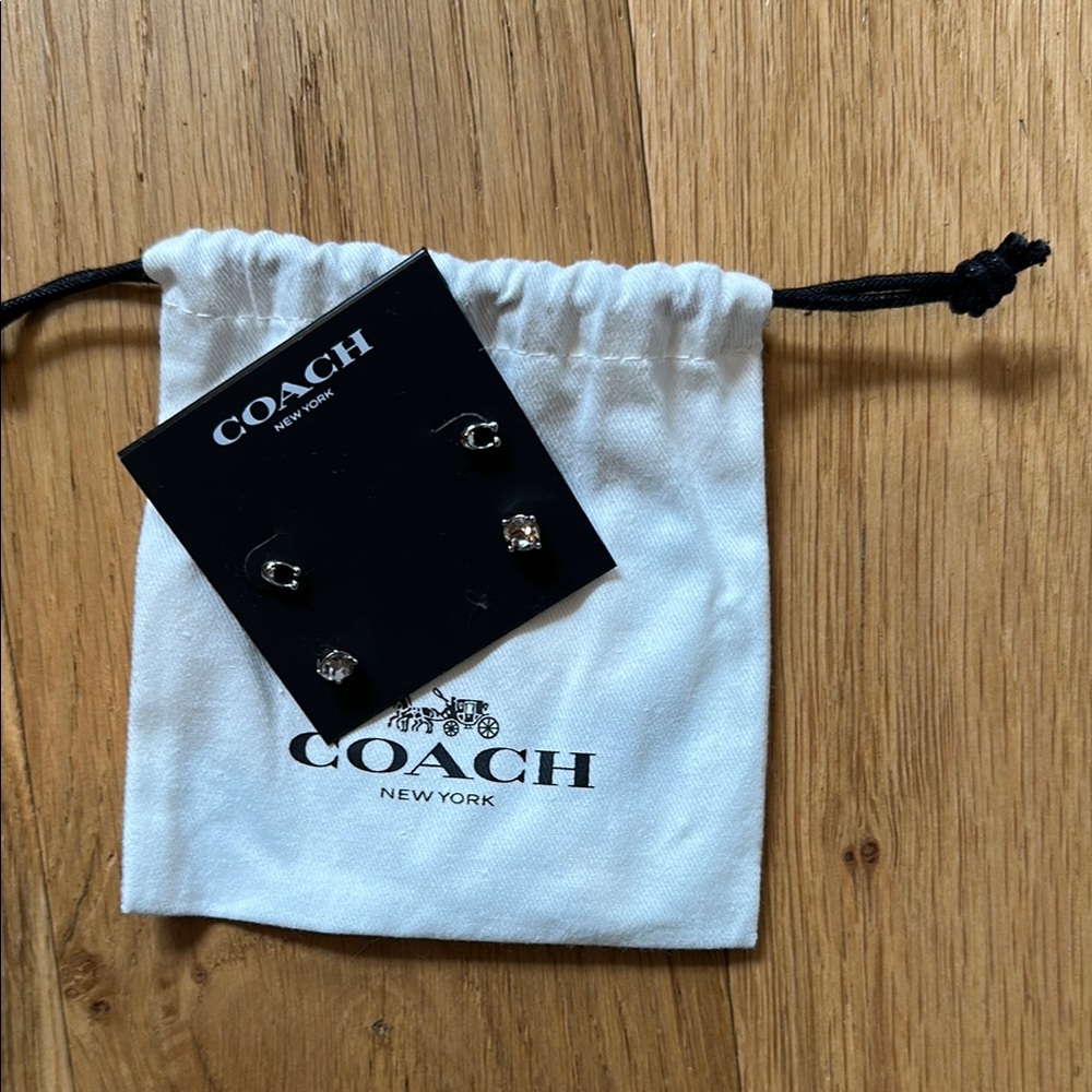 Coach Silver Stud Earrings Set